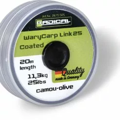 Radical WaryCarp Link Coated 25 L: 20m 11,3kg / 25lbs Camou-olive -Aas & Voer Winkel 2675025 D1