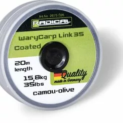 Radical WaryCarp Link Coated 35 L: 20m 15,8kg / 35lbs Camou-olive -Aas & Voer Winkel 2675035 D1