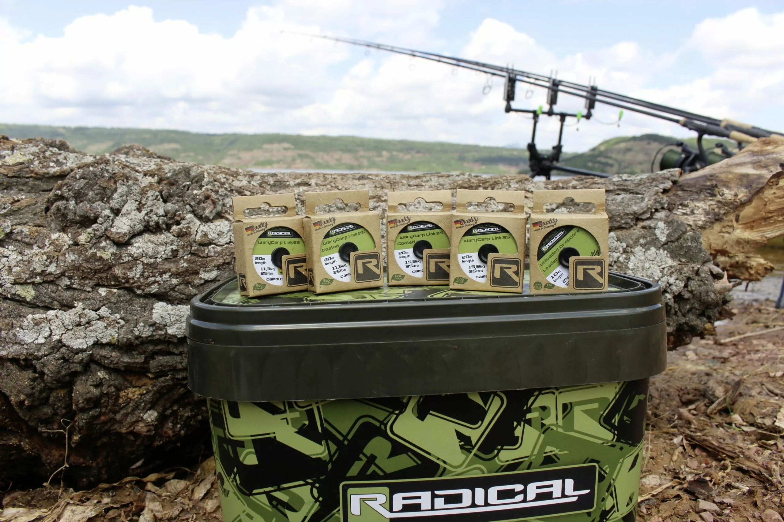 Radical Unloaded Dropcore Leader L: 10m 24,9kg / 55lbs Camou-olive 6 Radical Unloaded Dropcore Leader L: 10m 24,9kg / 55lbs Camou-olive - Afbeelding 6