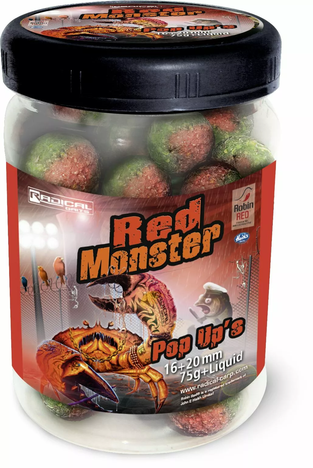 Radical Red Monster Pop Ups Ø 16mm / 20mm 75g 1 Radical Red Monster Pop Ups Ø 16mm / 20mm 75g