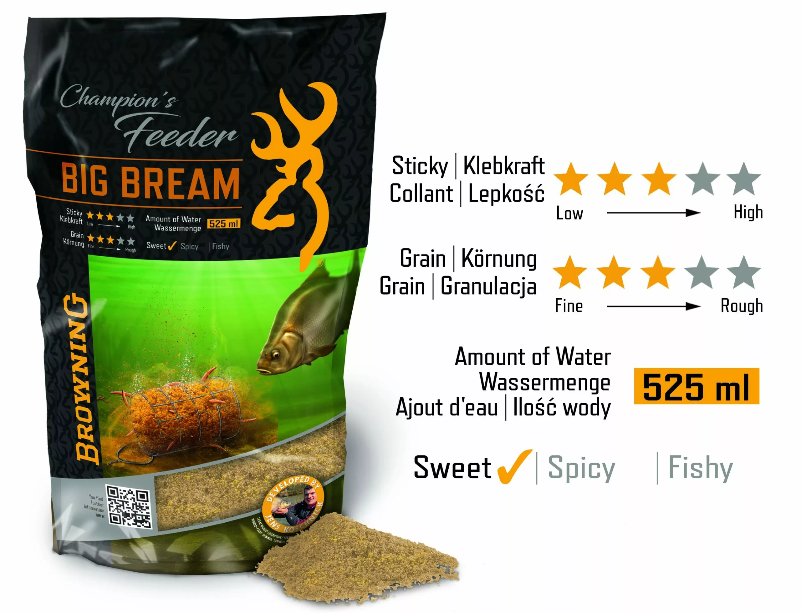Browning Champion’s Feeder Mix Big Bream 1kg Geel 1 Browning Champion’s Feeder Mix Big Bream 1kg Geel